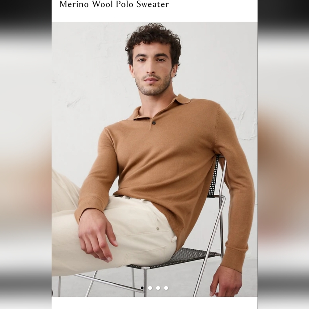 Caamel Merino Wool Polo Sweater